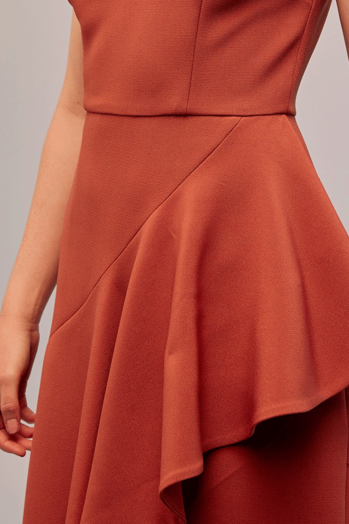 Keepsake Intrigue Midi Dress Burnt Orange