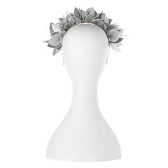 Jess Floral Headband Silver Back View