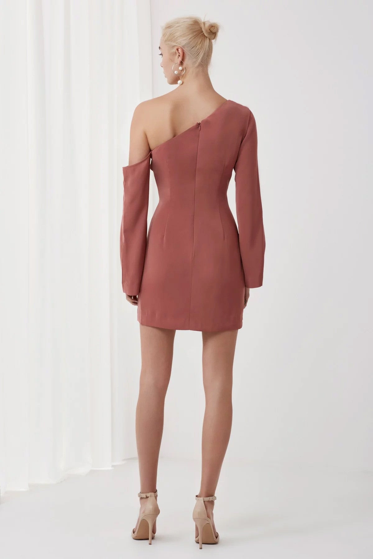 Overpowered Long Sleeve Dress Pink Back