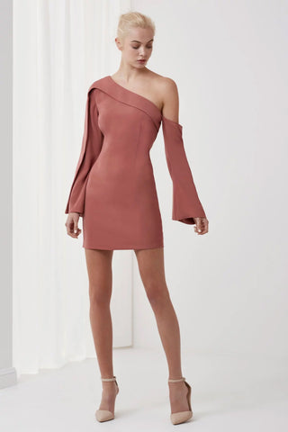 Overpowered Long Sleeve Dress Pink Front