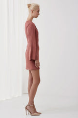 Overpowered Long Sleeve Dress Pink Side